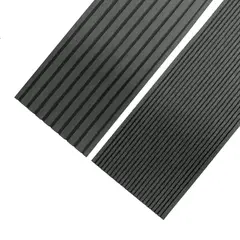QRUBBER - Tabla tipo Deck WPC Piso Doble Estría Gris