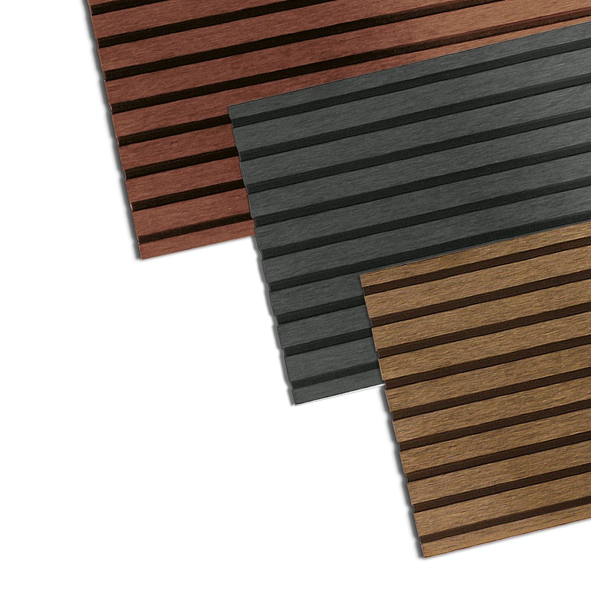 QRUBBER - Tabla tipo Deck WPC Piso Doble Estría Gris QRubber