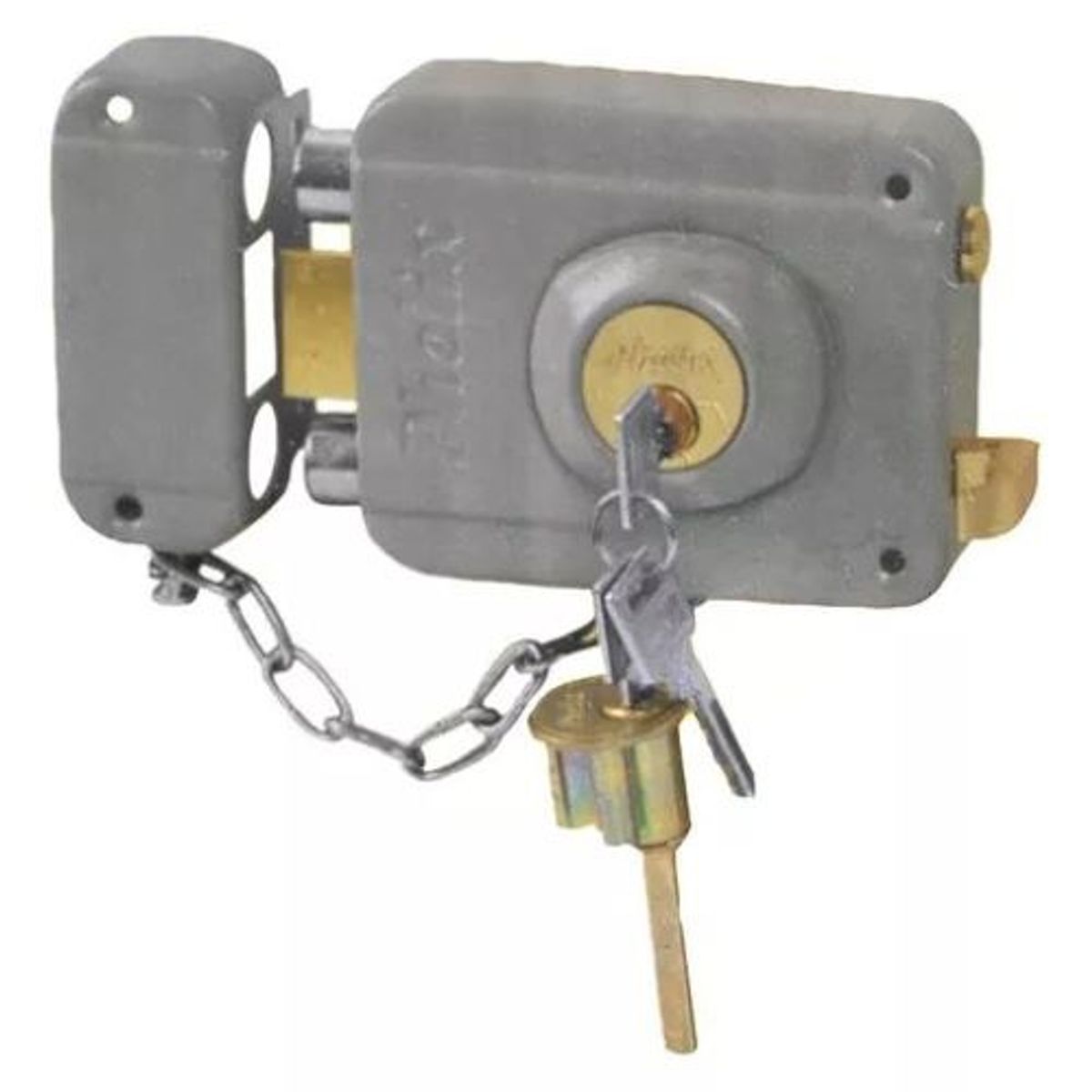 GENERICO - Chapa Cerradura Cadena Cilindro 18x10 Cm