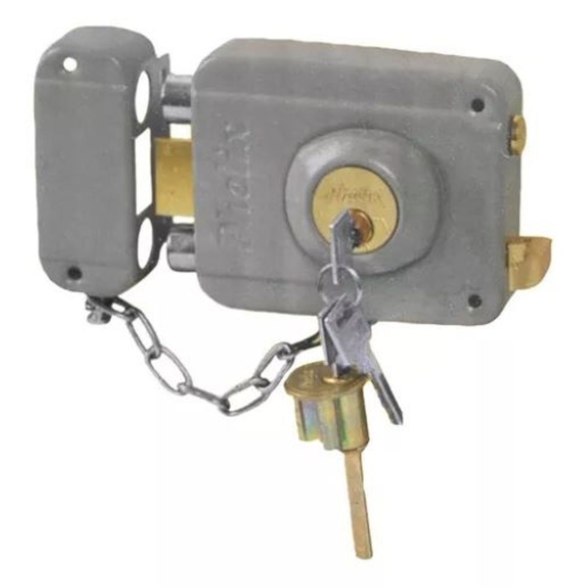 GENERICO - Chapa Cerradura Cadena Cilindro 18x10 Cm