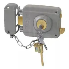 GENERICO - Chapa Cerradura Cadena Cilindro 18x10 Cm