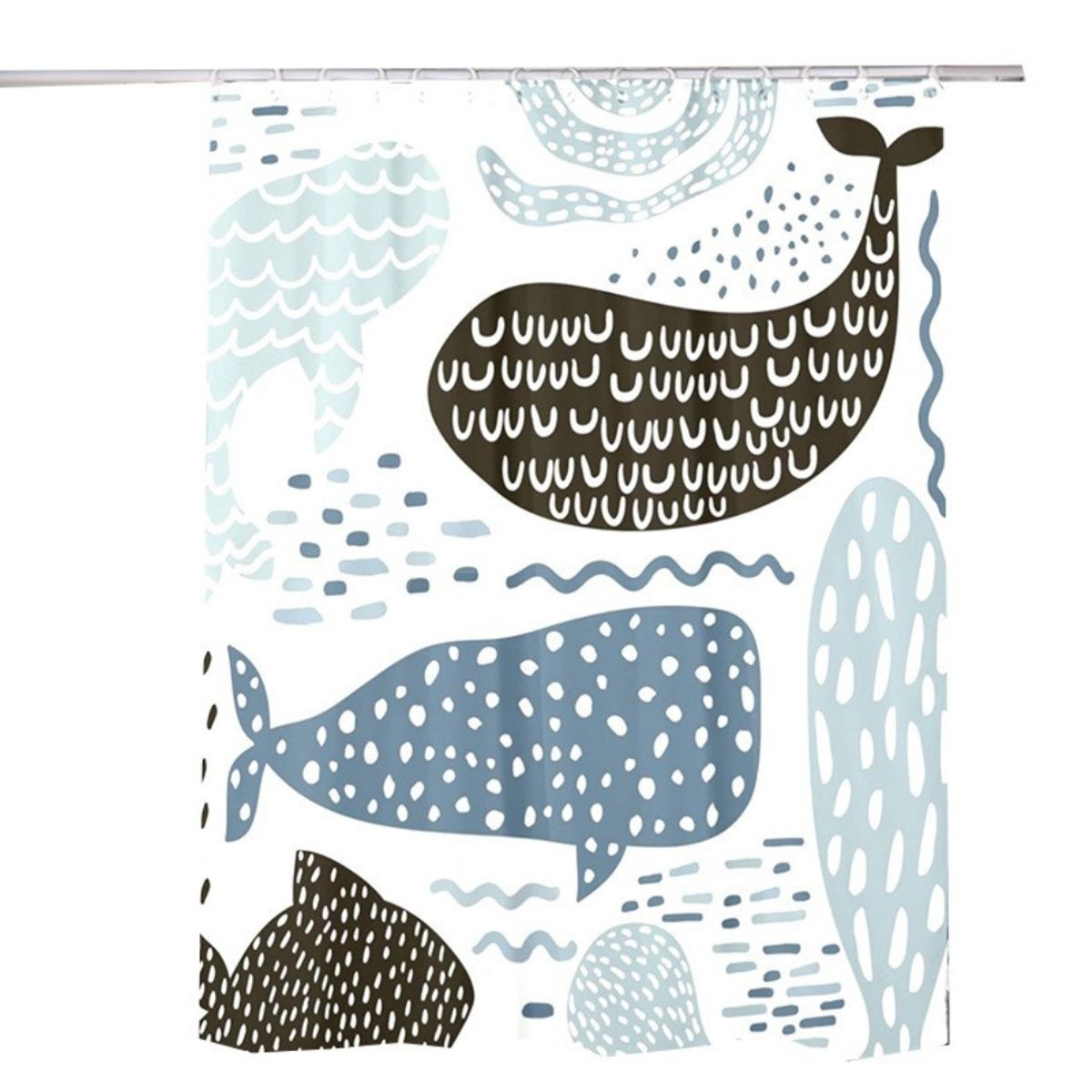 CRUSEC - Cortina De Baño Para Ducha Impermeable Con Diseño 180x150 Cm