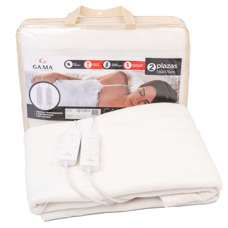 GAMA - Calienta Cama Gama 2 Plazas Con 8 Temperaturas Electrosafe