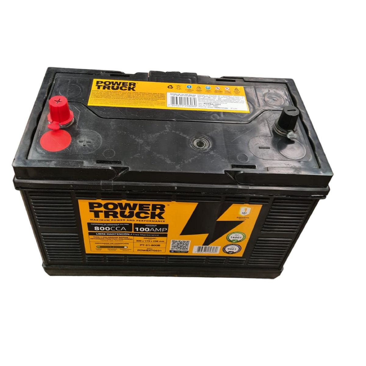 POWER TRUCK - BATERIA 100 AMP 800 CCA BORNE ESTANDAR