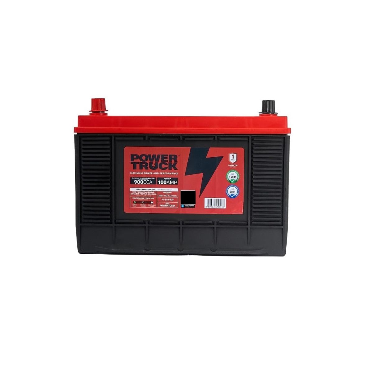 POWER TRUCK - BATERIA 100 AMP 900 CCA BORNE ESTANDAR