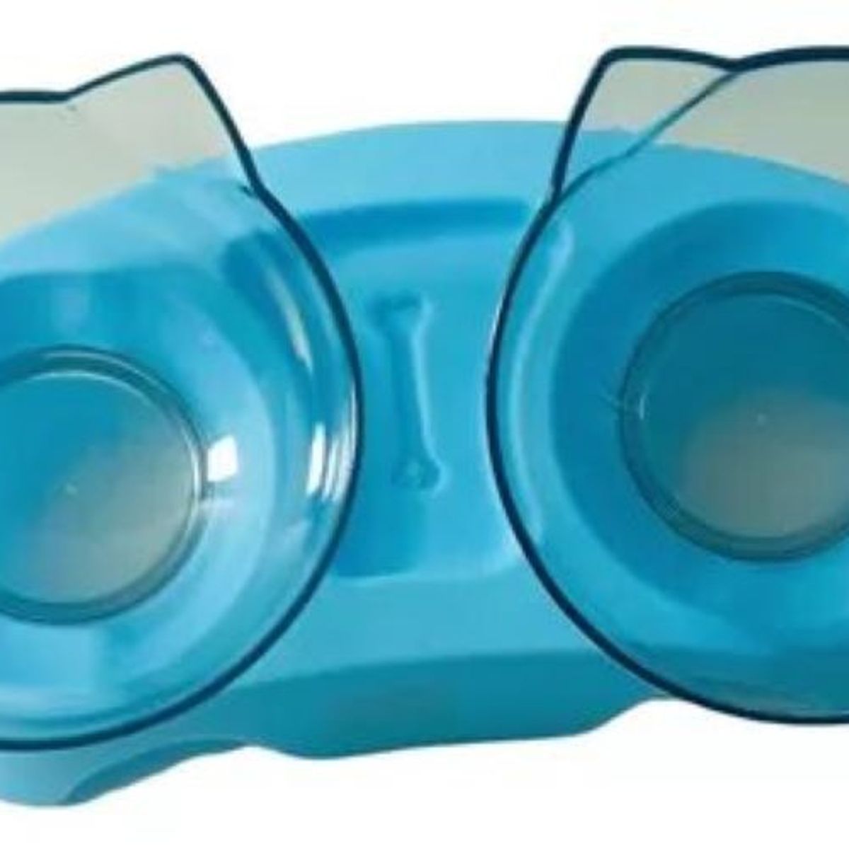 GENERICO - Plato Doble Para Gato Alimentos Dispensador Comida Agua.