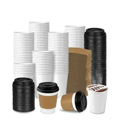 Pasteleria - Vaso Cafe Kraft Vasos Polipapel Vaso Ctapa+manga 8oz 200und