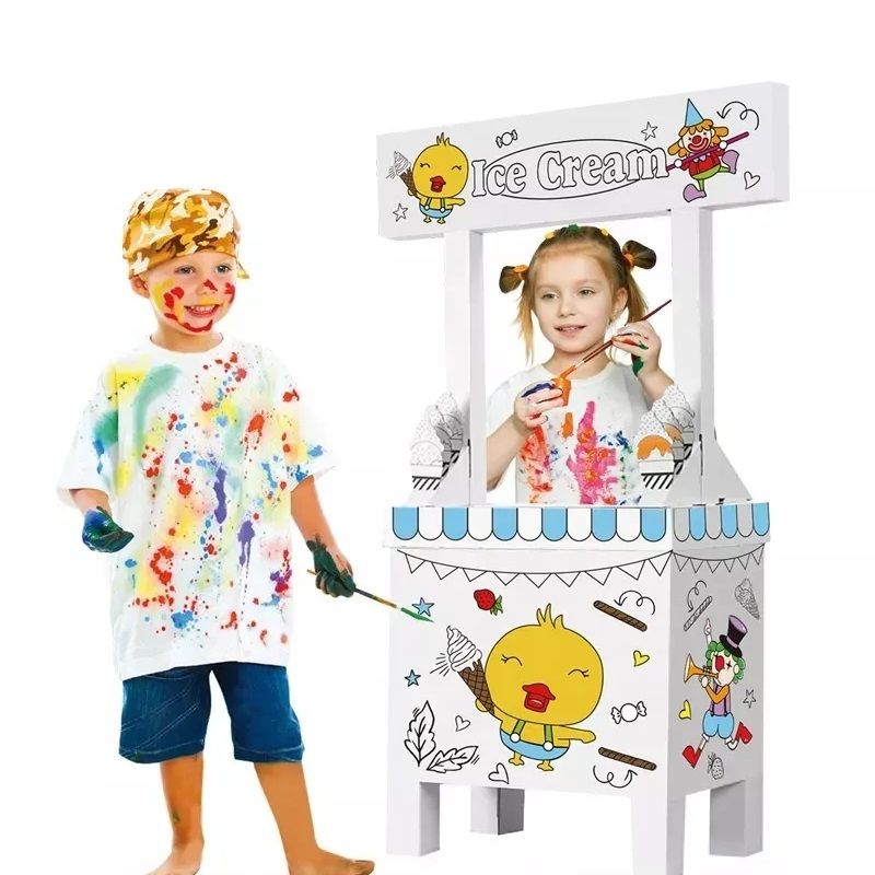 GENERICO - Tienda De Cartón Para Pintar Manualidad Niños