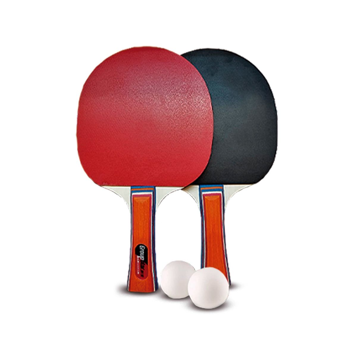 GENERICO - Set 2 Paletas Ping Pong 2 Pelotas Groupstar Mango Largo