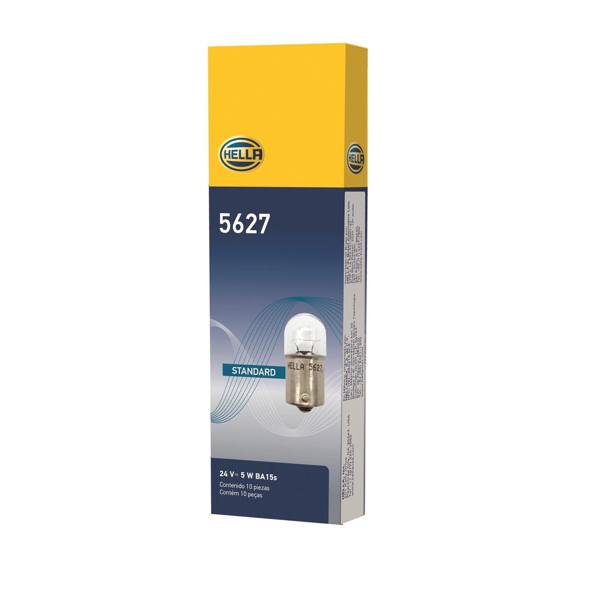 HELLA - Caja De 10 Ampolletas 1 Contacto 24 Volts 5 Watts - Hella