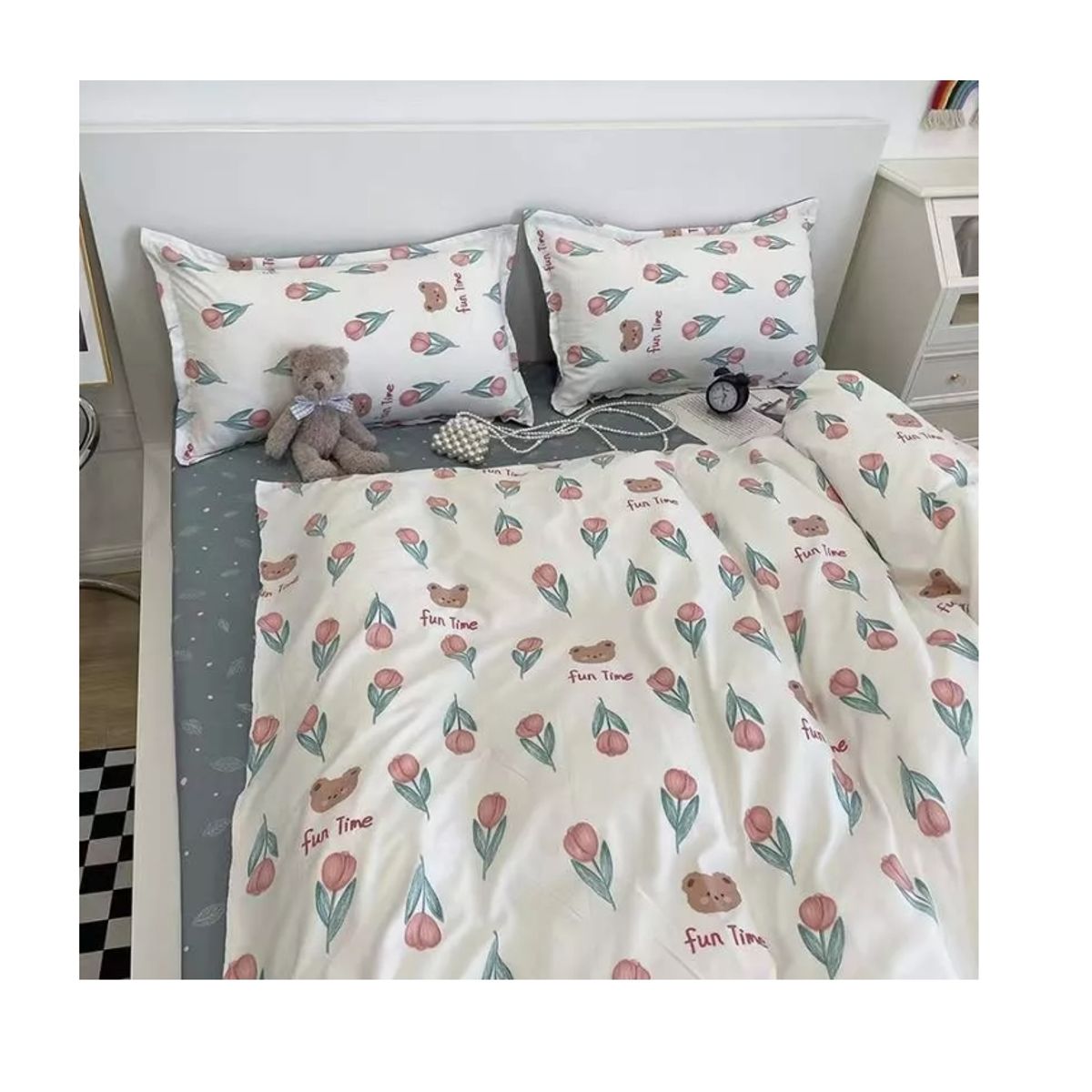 GENERICO - Juego Funda De Plumón + Sabana 200 Hilos 1.5 Plazas