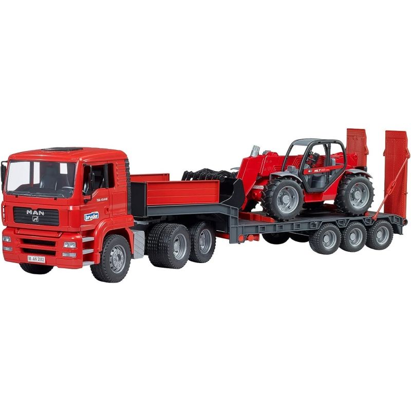 BRUDER - BRUDER 02774 MAN TGA LOW LOADER TRUCK WITH MANITOU