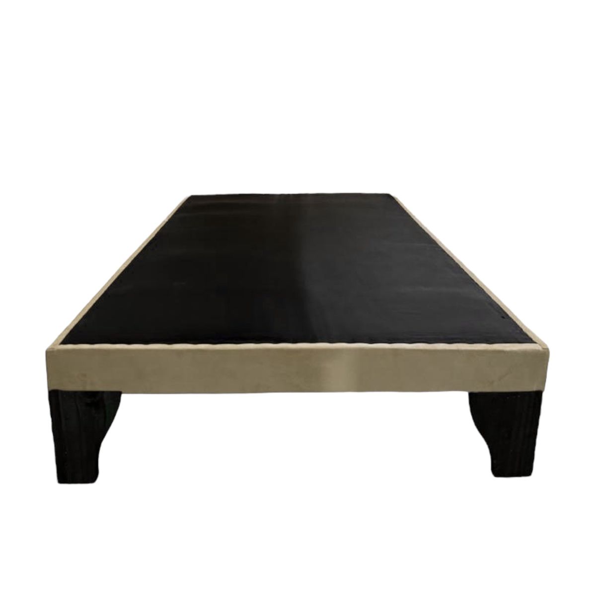 FLOBAL - Base de Cama 1,5 Plaza 105x190x35cm Beige Felpa Flobal