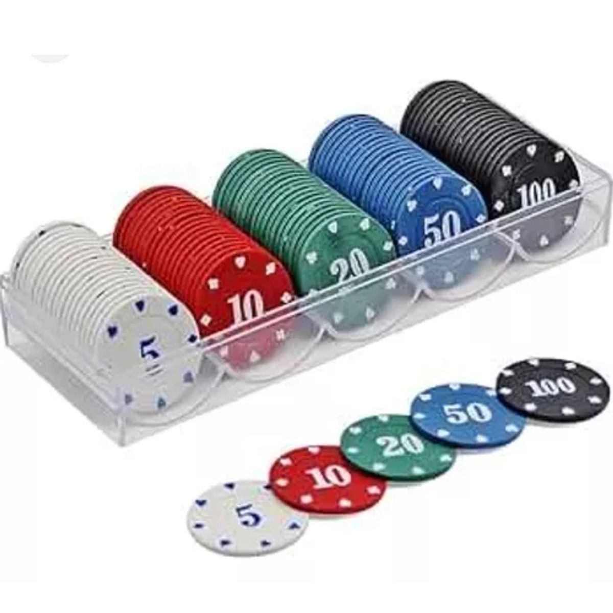 GENERICO - Fichas De Poker Para Juegos De Poker 100 Piezas De 5 A 100