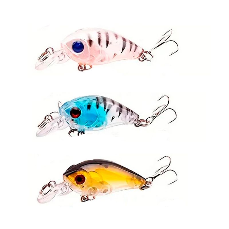 GENERICO - Pack 3 Señuelos Pochitas 4g 5cm Pesca Deportiva En Rios