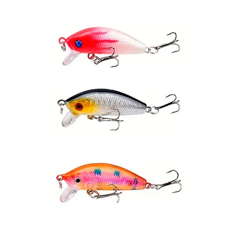 GENERICO - Pack 3 Señuelos Pochitas 4g 5cm Pesca Deportiva En Rios