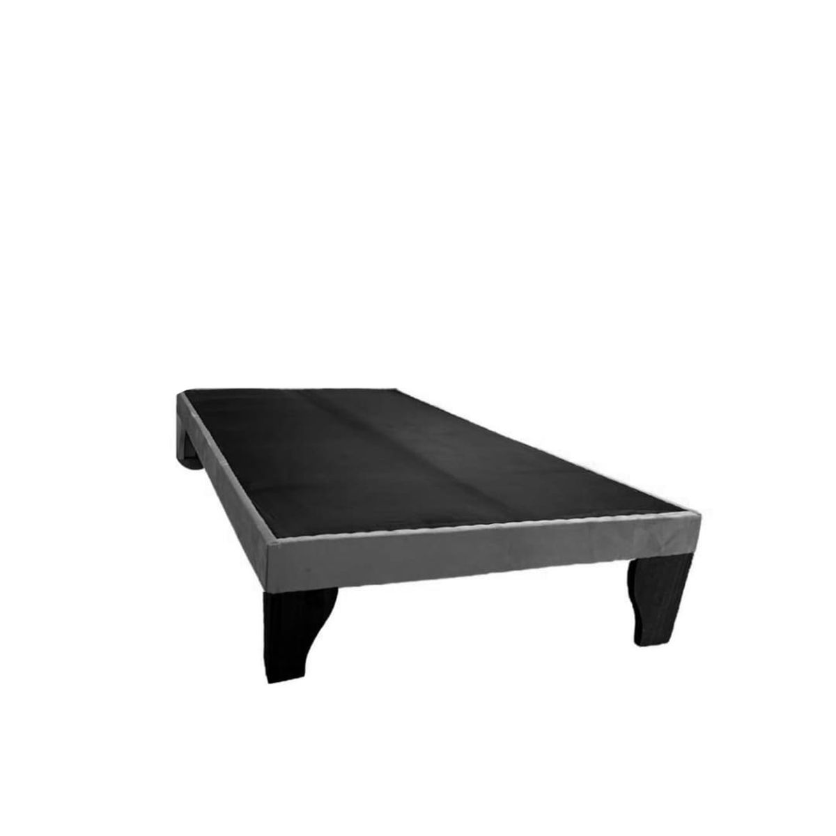 FLOBAL - BASE DE CAMA 1 PLAZA 90X190X35 CM GRIS FELPA FLOBAL