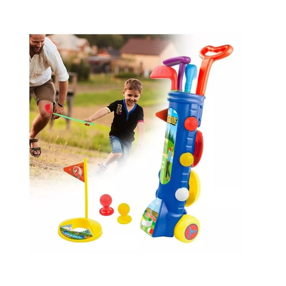 GENERICO - Set De Golf Para Niños Con Carro Y Accesorios Juguete