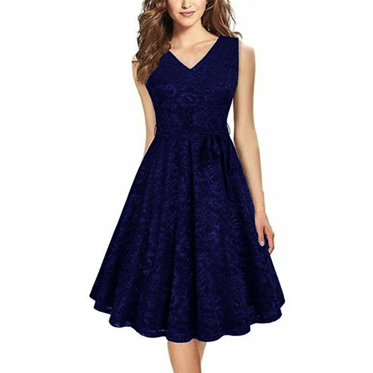 GENERICO - VESTIDO  ACAMPANADO IDEAL PARA FIESTA, COCTEL, BODA, GALA