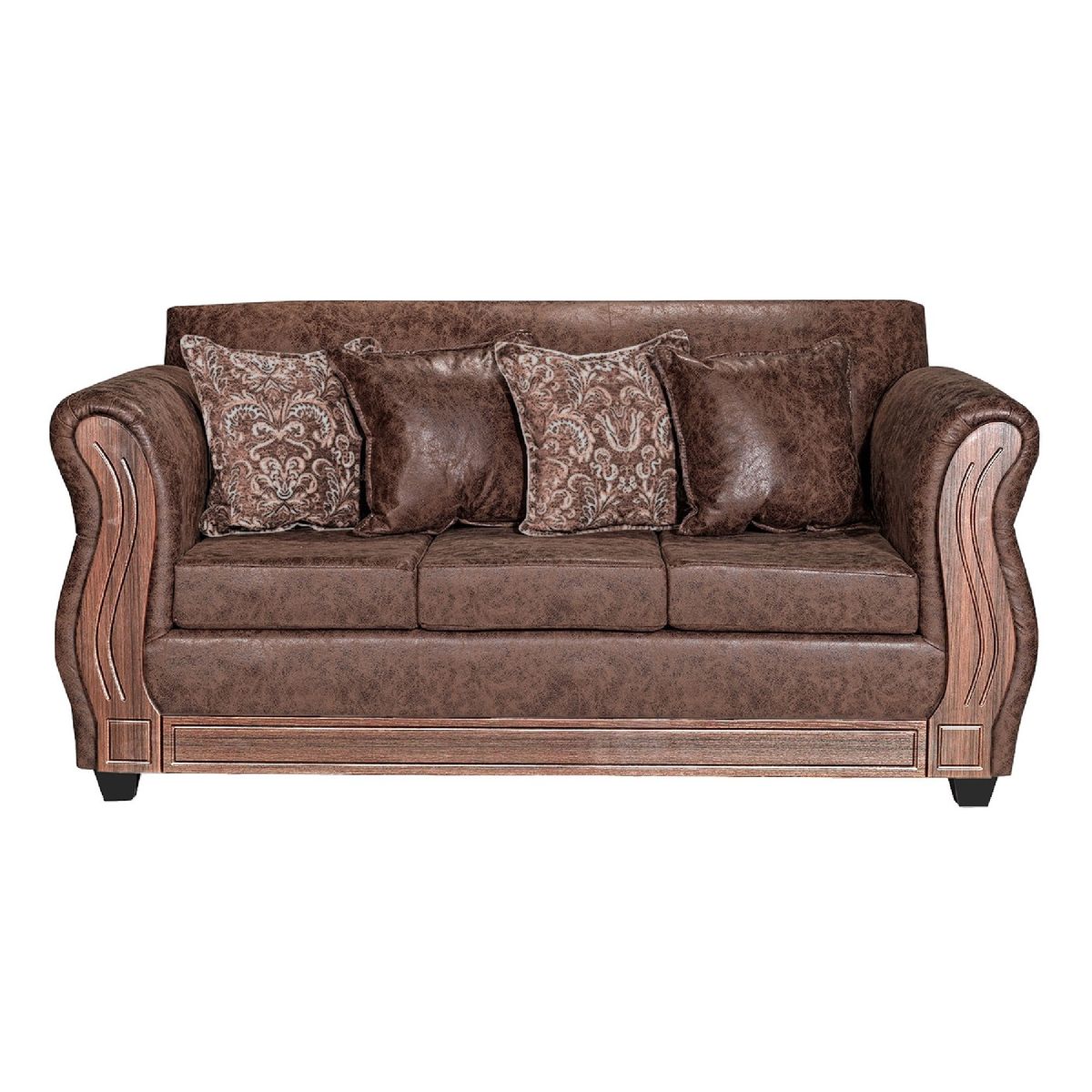 ADONIS LEUDH - Sofá 3 Personas Caburgua Envejecido Café X