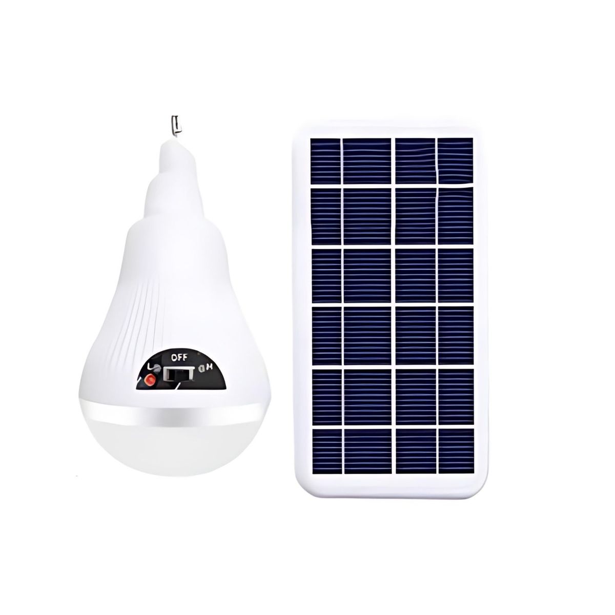 GENERICO - Lampara Ampolleta Led 10W Con Panel Solar Camping Portatil