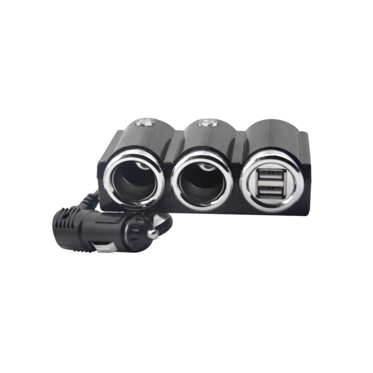 GENERICO - Adaptador Enchufe Encendedor Auto 2 Vias 2 Usb Cargador 120W