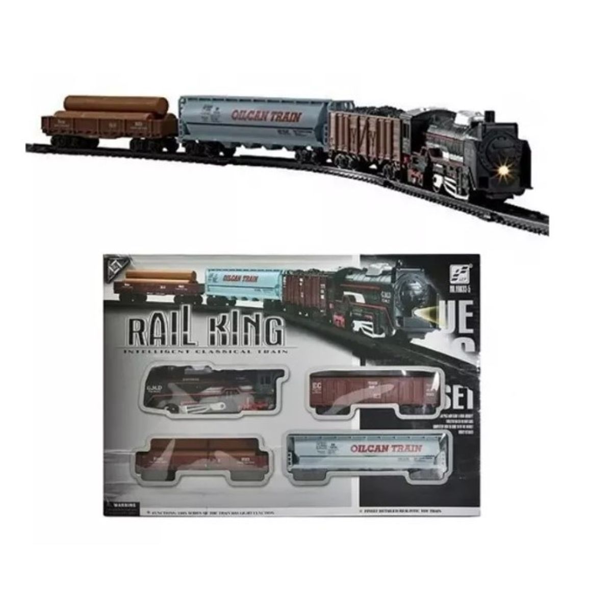 GENERICO - Tren Rail Set De Locomotora 3 Vagones Con Pista.