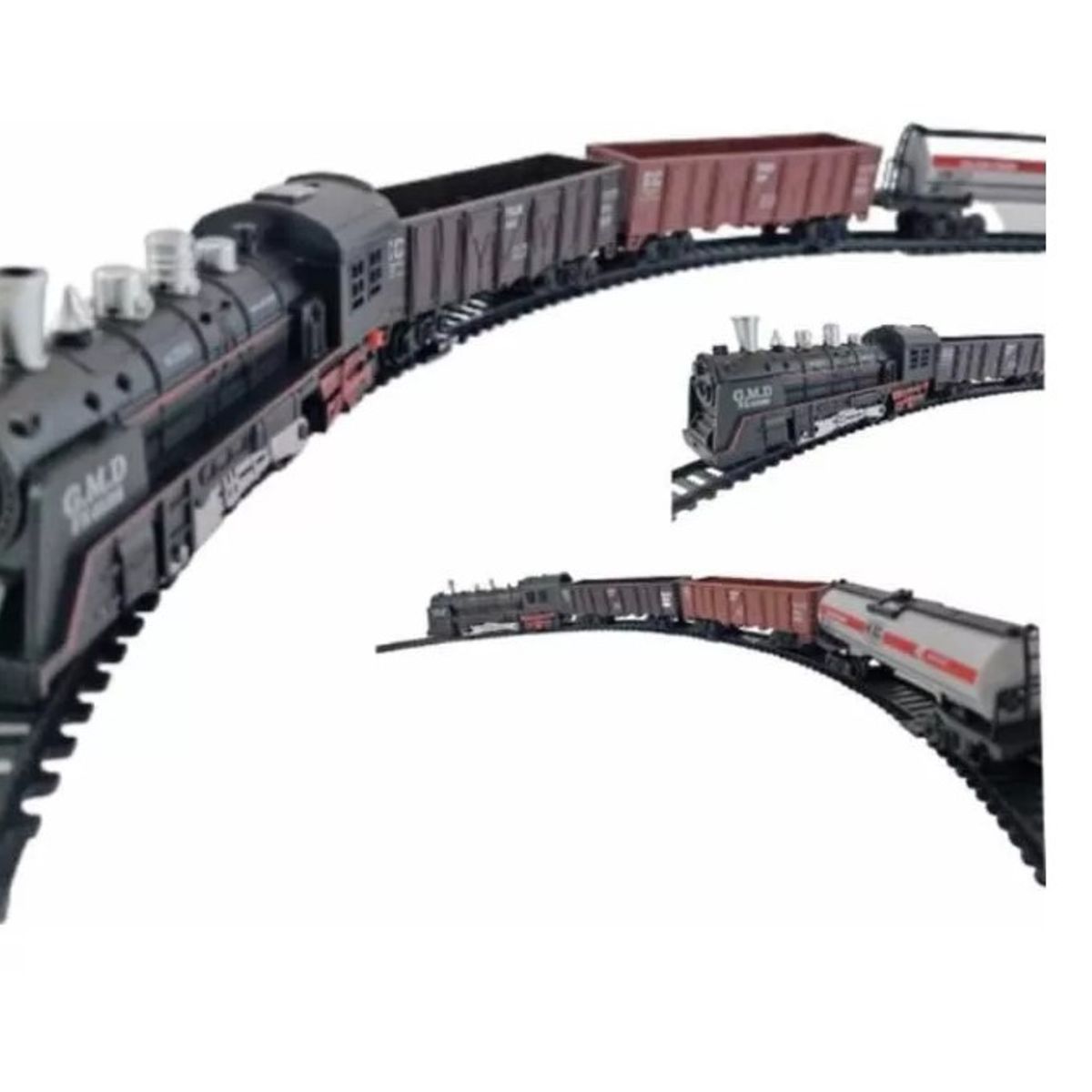 GENERICO - Tren Rail Set De Locomotora 3 Vagones Funciona A Pila