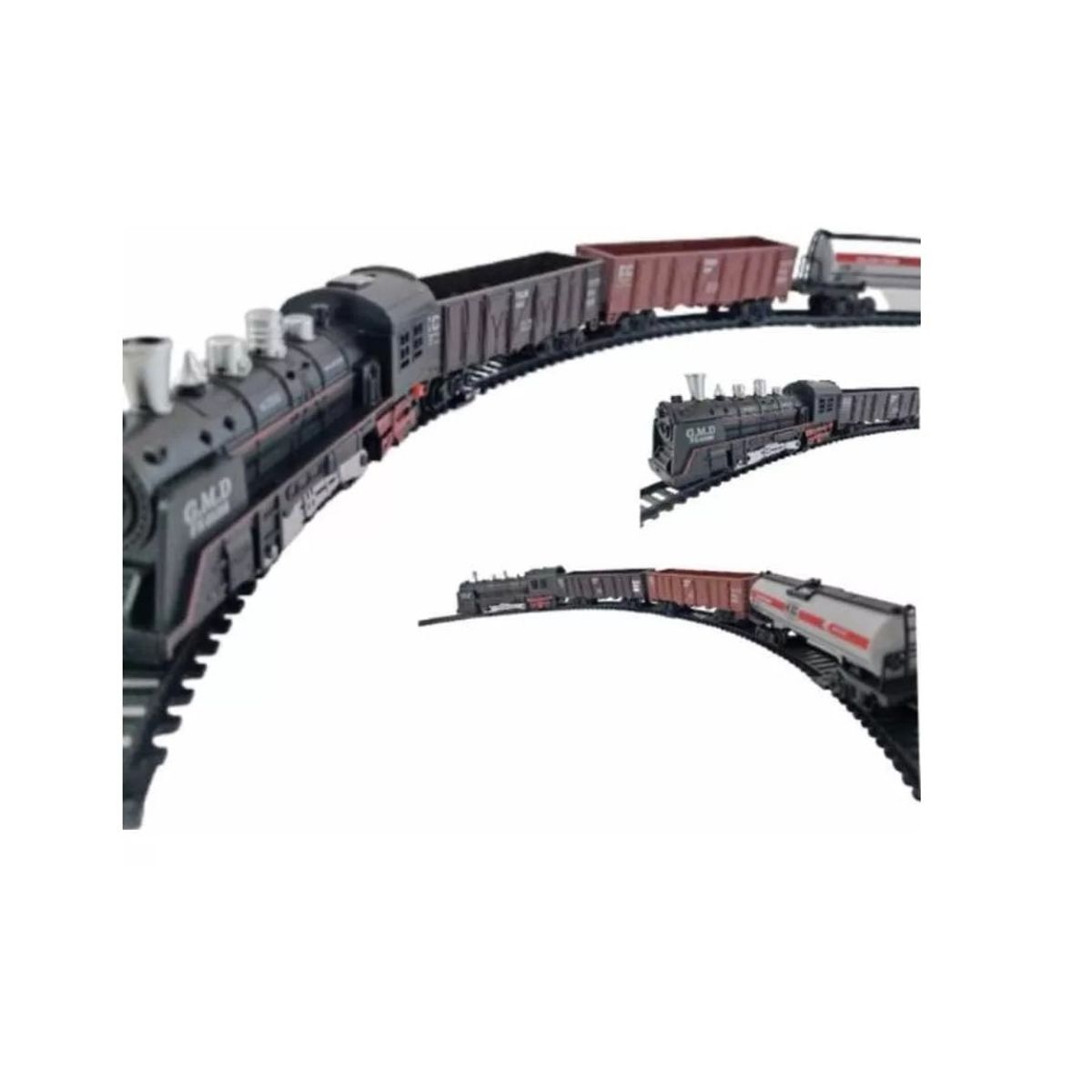 GENERICO - Tren Rail Set De Locomotora 3 Vagones Funciona A Pila