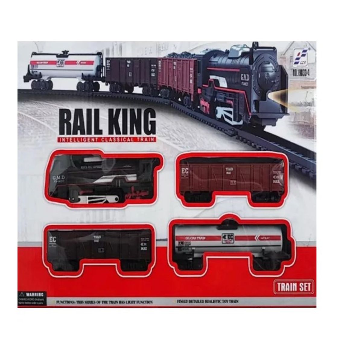 GENERICO - Tren Rail Set De Locomotora 3 Vagones Funciona A Pila