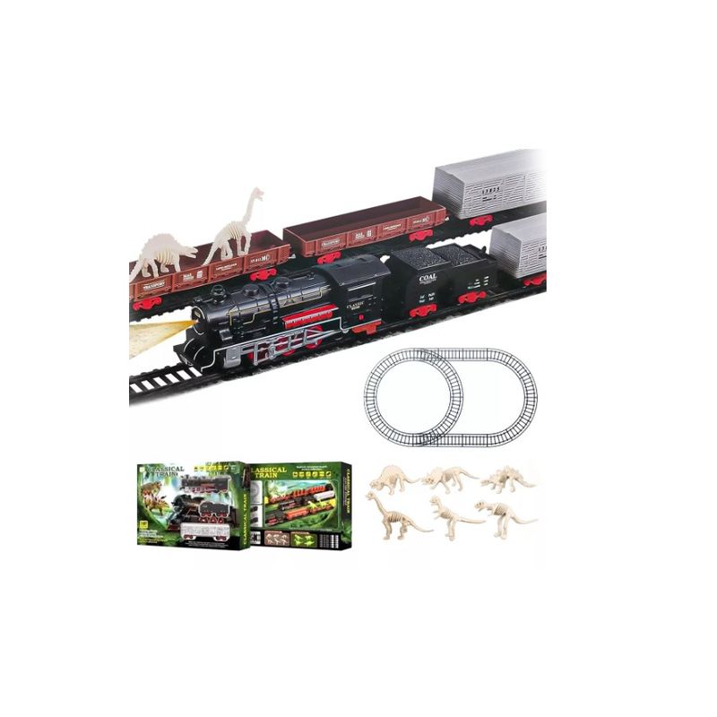 GENERICO - Juguete Tren Y Dinosaurio Electrico 32 Pcs Vagones Rieles