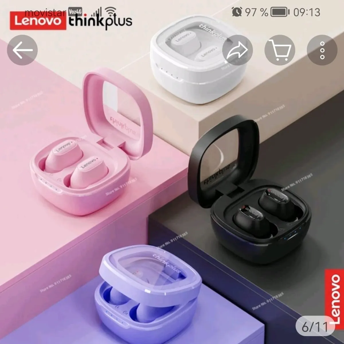 LENOVO - AUDIFONOS INALAMBRICOS LENOVO XT62 ROSA
