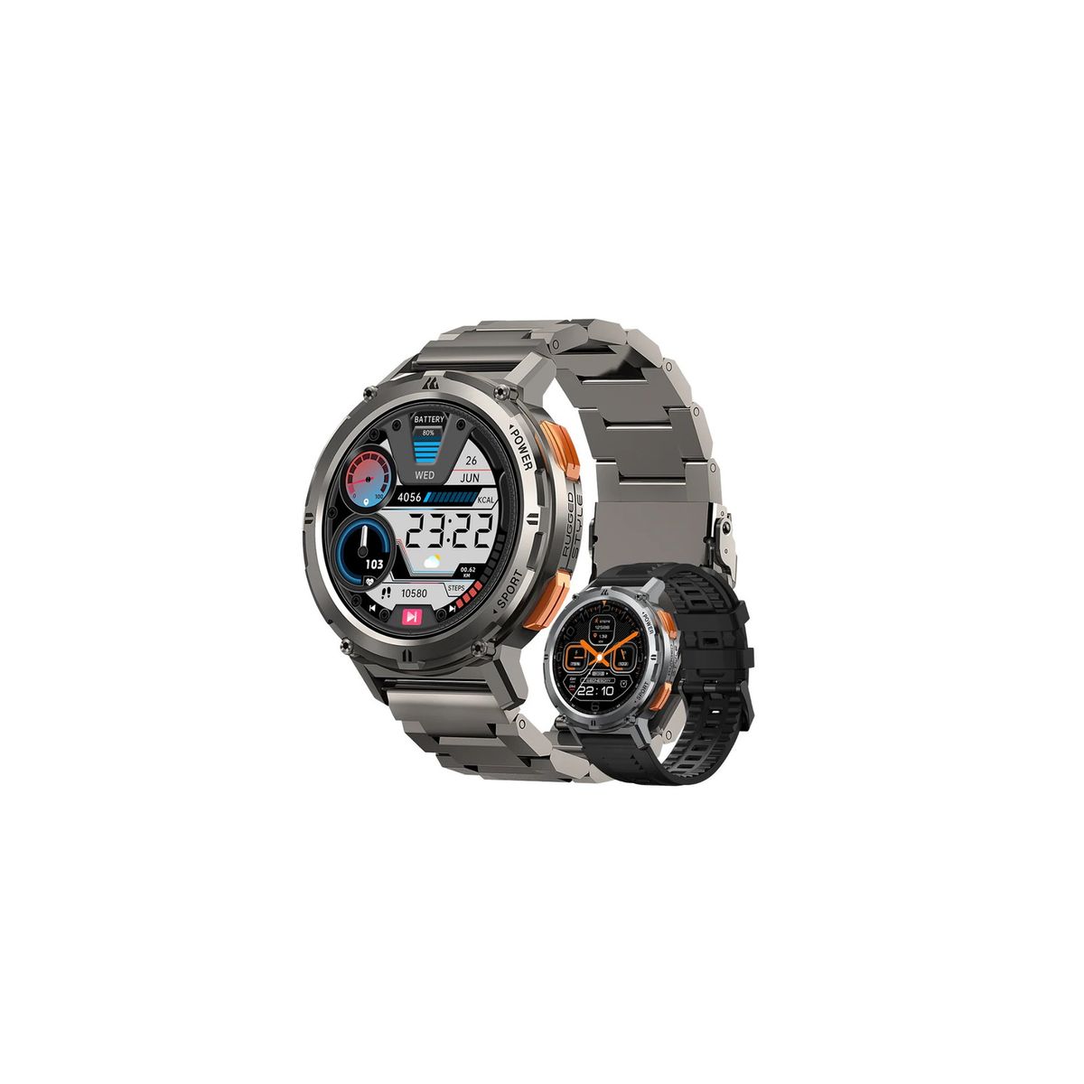 KOSPET - Smartwatch Tank T2 Silver Edición Especial 1.43 Amoled, Memoria Ram 128mb KOSPET- NUEVO