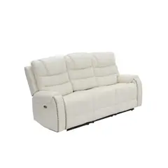 ECOMUSO - SOFA RECLINABLE ELECTRICO 3 CUERPOS EDWARD BLANCO 8039