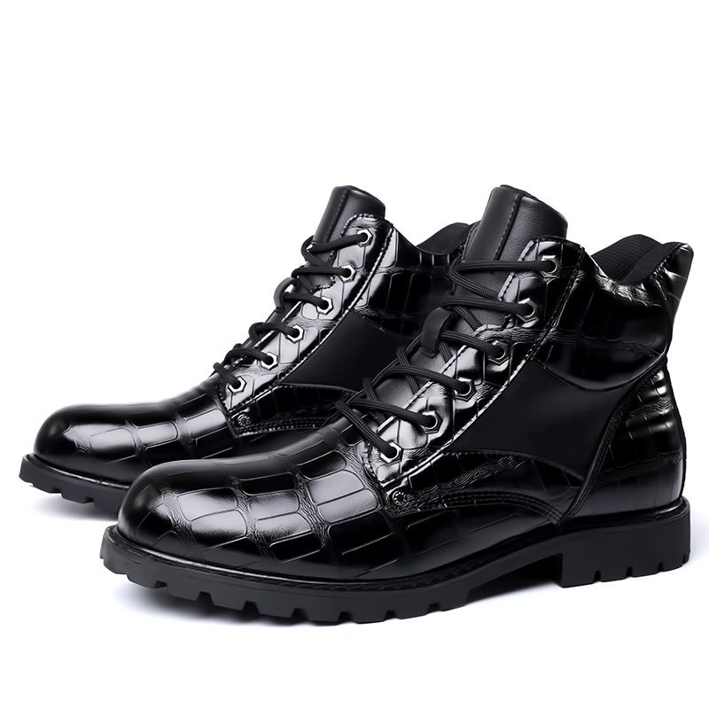 TIOZONEY - Botas imitación piel de cocodrilo para hombre