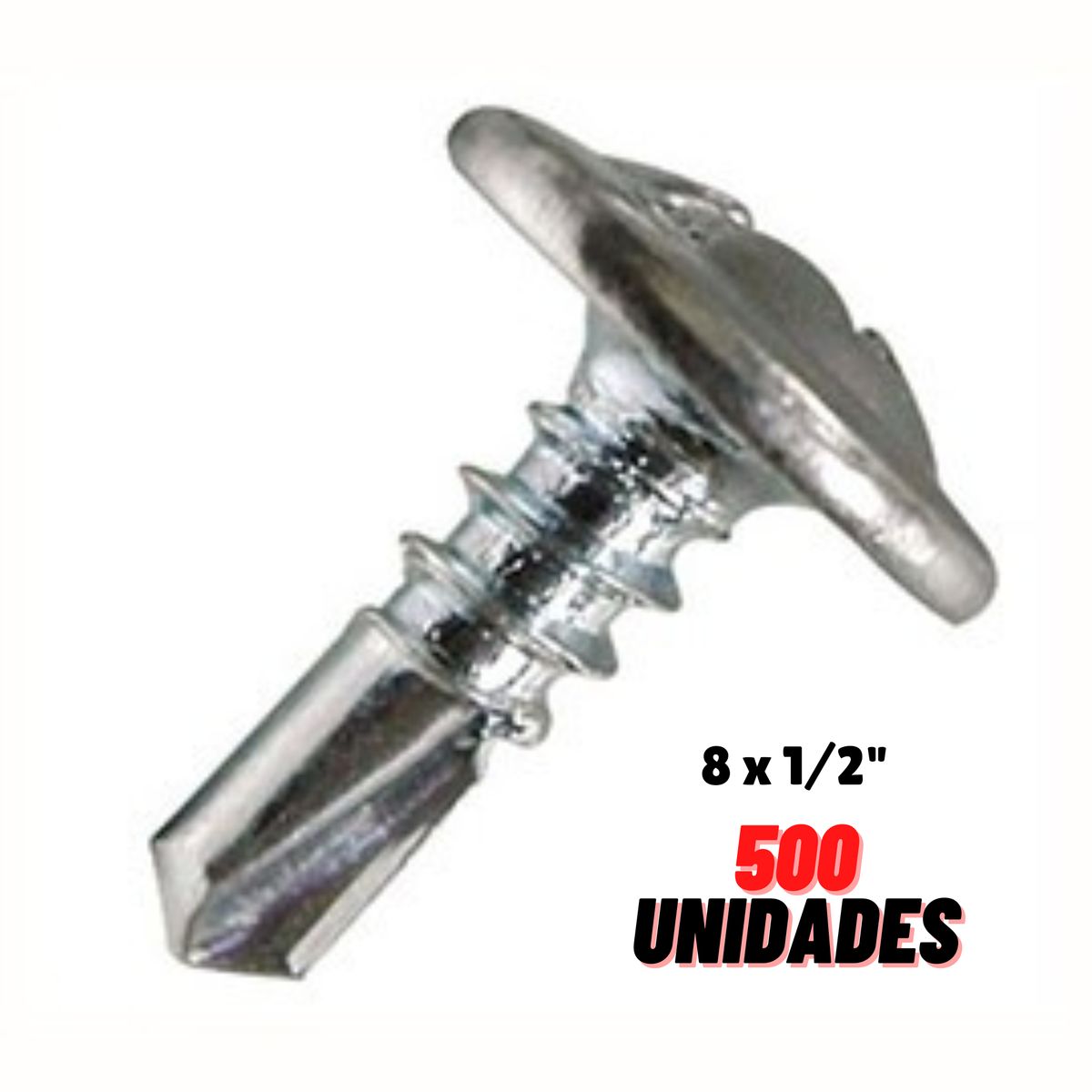 GENERICO - Tornillo Cabeza De Lenteja 8 x 1/2 Punta Broca 500 UND