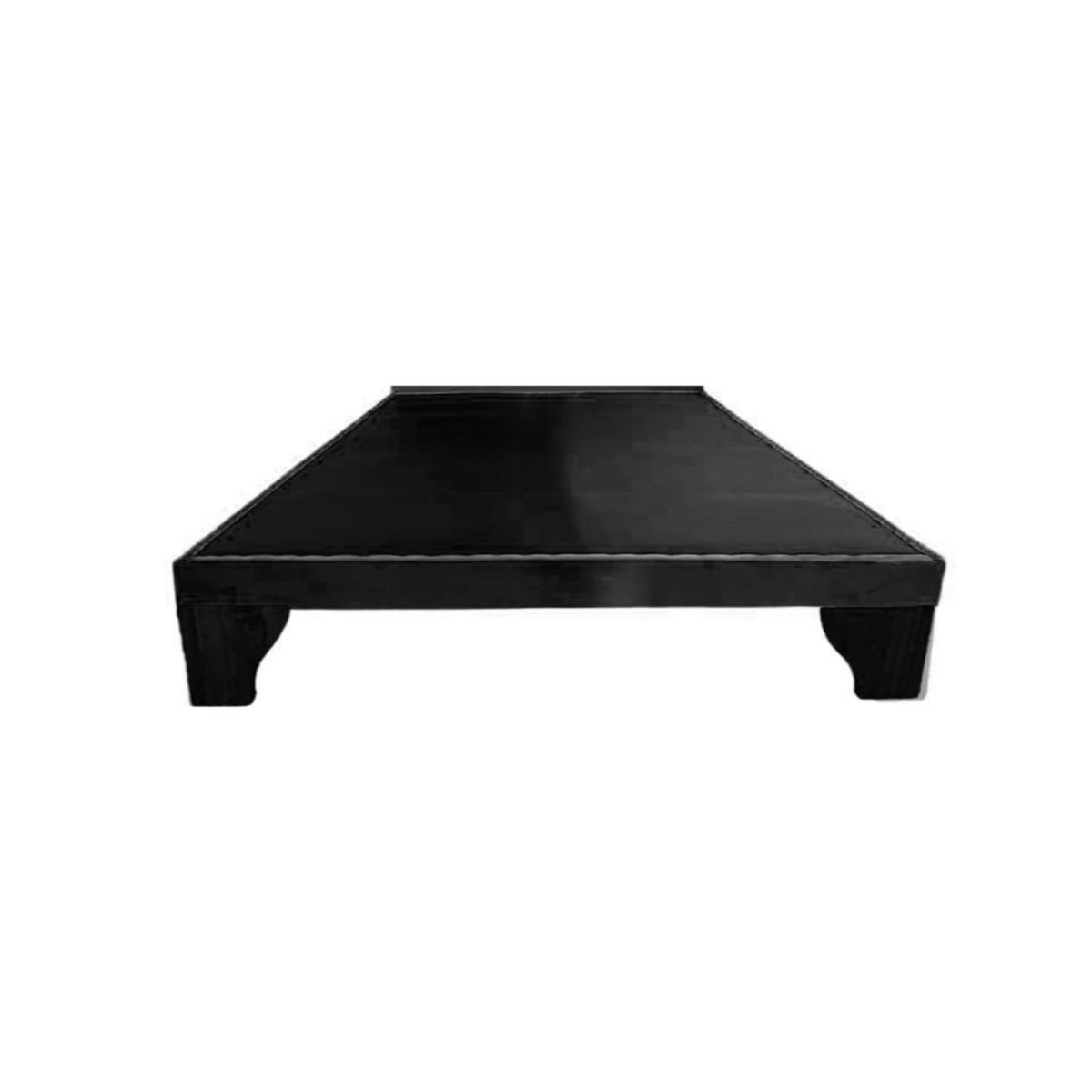 FLOBAL - Base de Cama 1 Plaza 90x190x35cm Negro Felpa Flobal