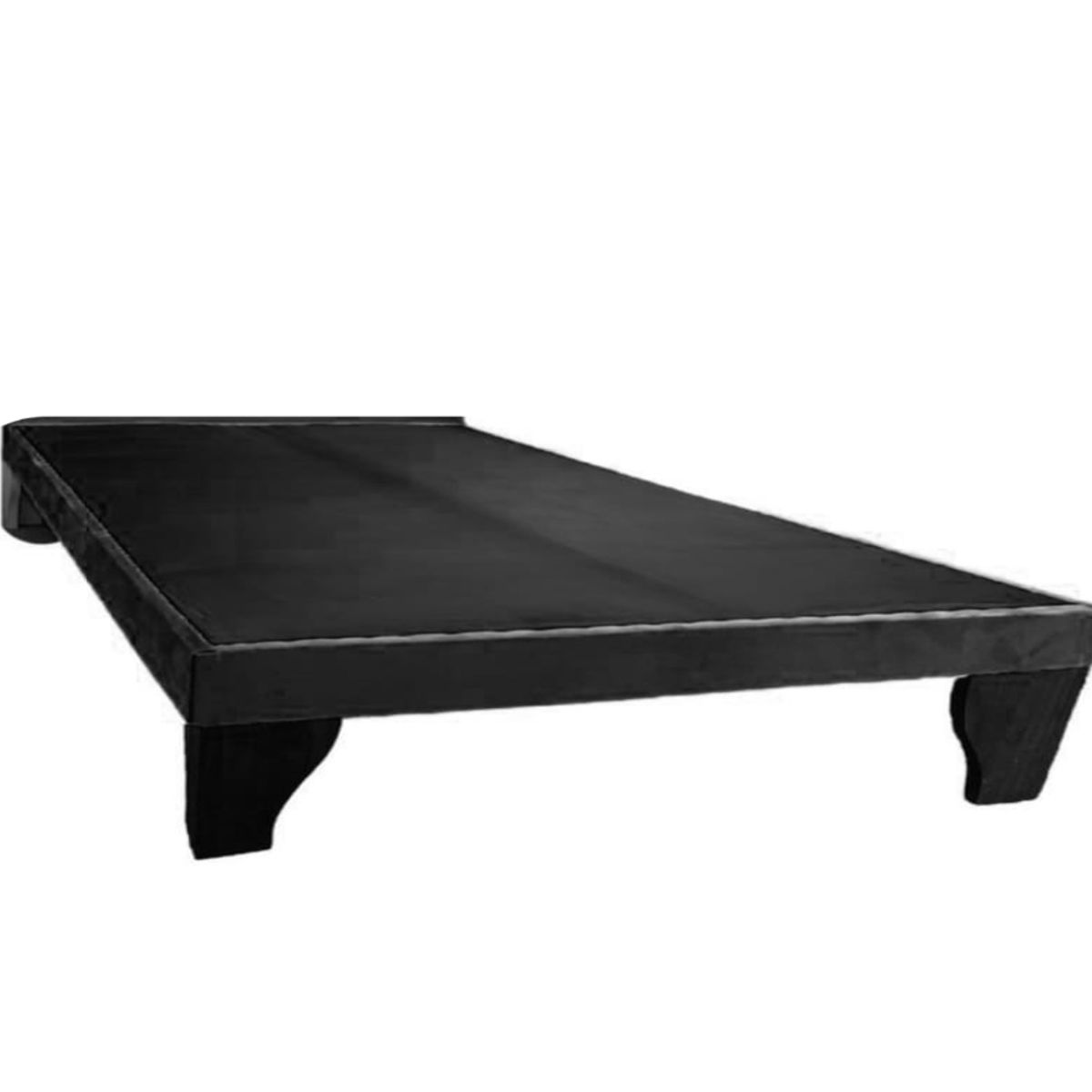 FLOBAL - Base de Cama 1 Plaza 90x190x35cm Negro Felpa Flobal
