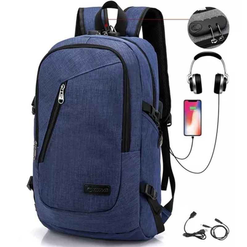 GENERICO - Mochila Antirrobo De 30 L Con Cable Usb