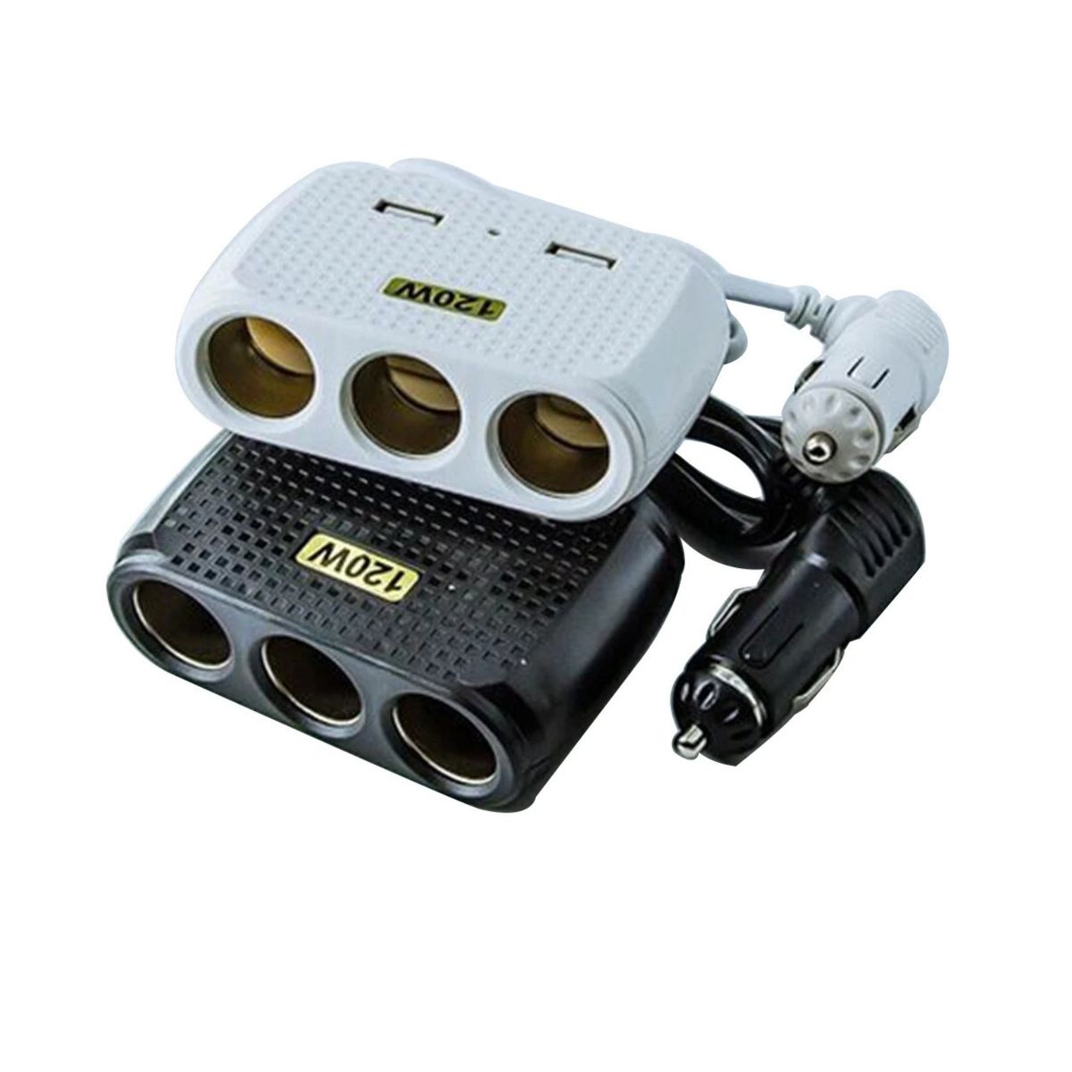GENERICO - Adaptador Splitter Hub Encendedor De Auto + Puerto Usb 120W