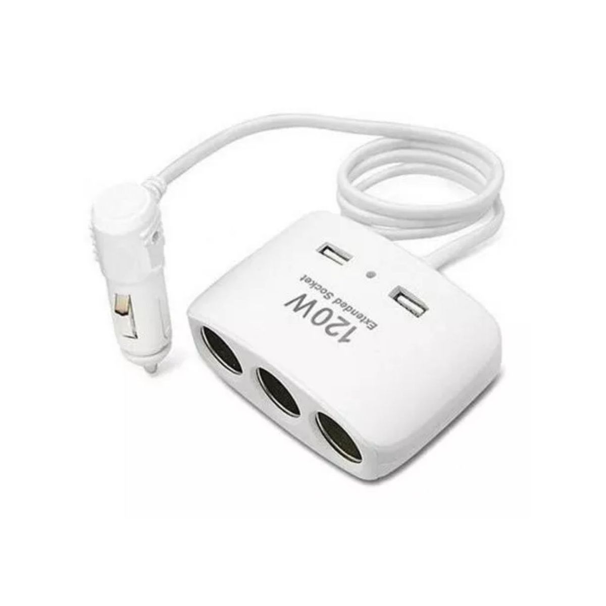 GENERICO - Adaptador Splitter Hub Encendedor De Auto 2 Puerto Usb 120W