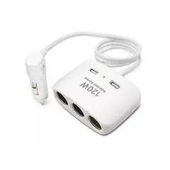 GENERICO - Adaptador Splitter Hub Encendedor De Auto 2 Puerto Usb 120W