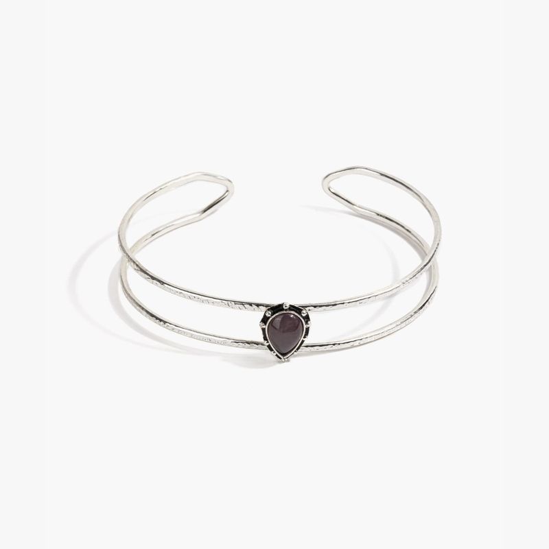 LOUNGE - Collar Mujer Choker Piedra Plateado
