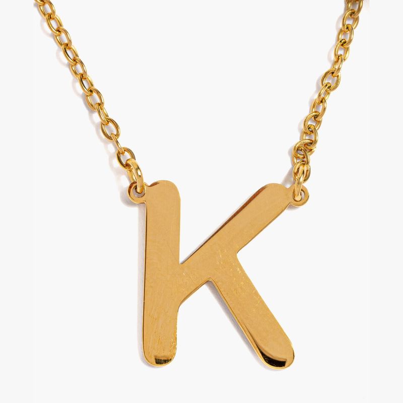 LOUNGE - Collar Mujer Letra K Dorado