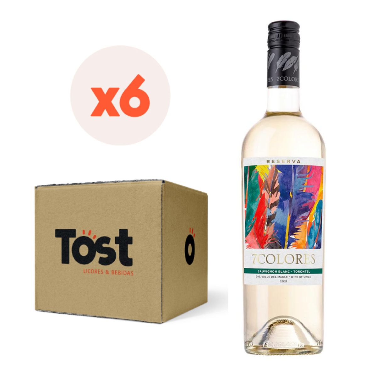 7 COLORES - 6x Vino 7 Colores Reserva Sauvignon Blanc / Torontel
