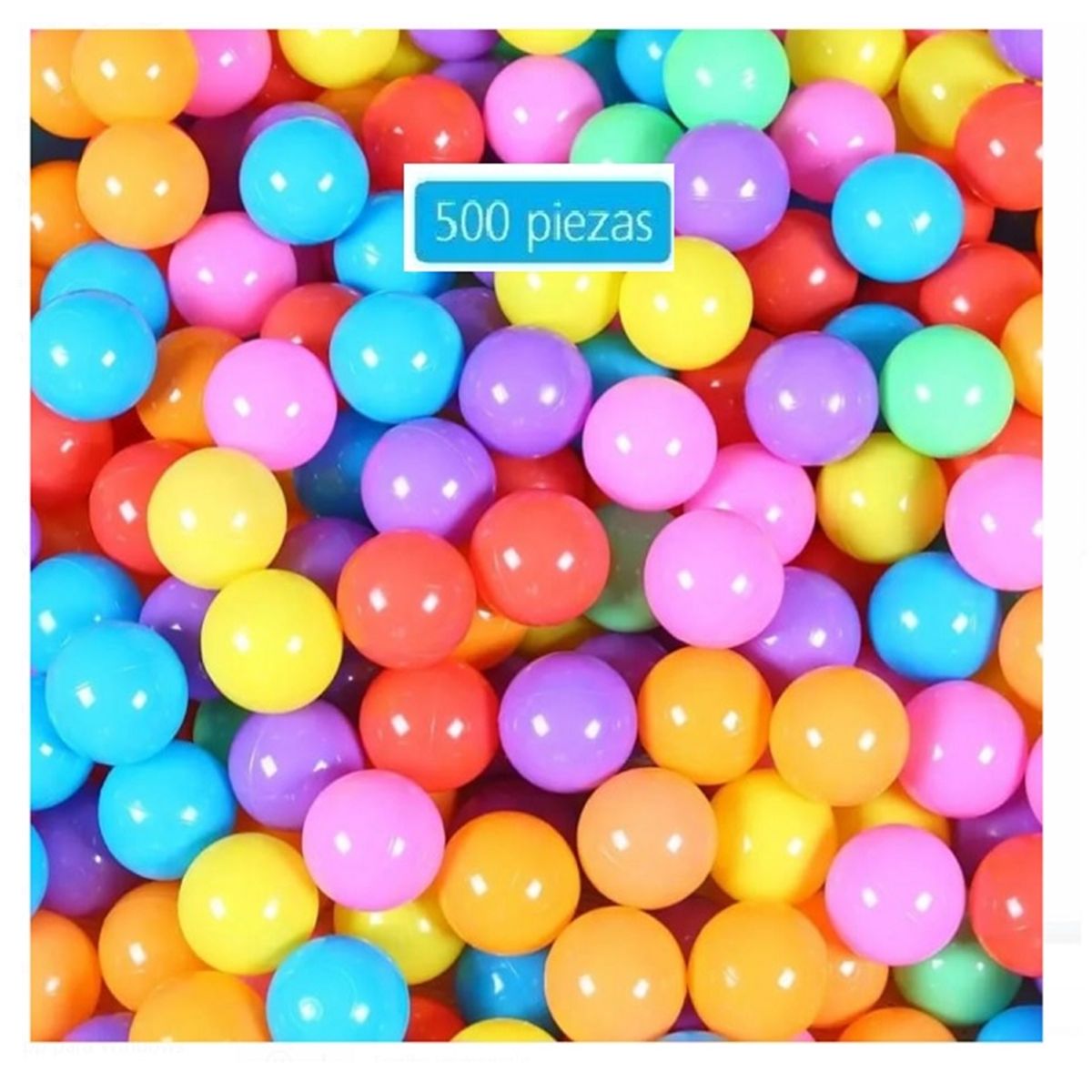 GENERICO - PACK DE 500 PELOTAS PLASTICAS PARA NIÑOS 5.5 CM