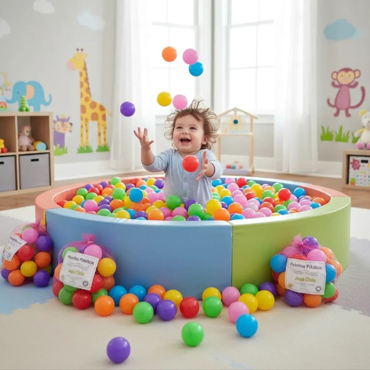 GENERICO - PACK DE 500 PELOTAS PLASTICAS PARA NIÑOS 5.5 CM