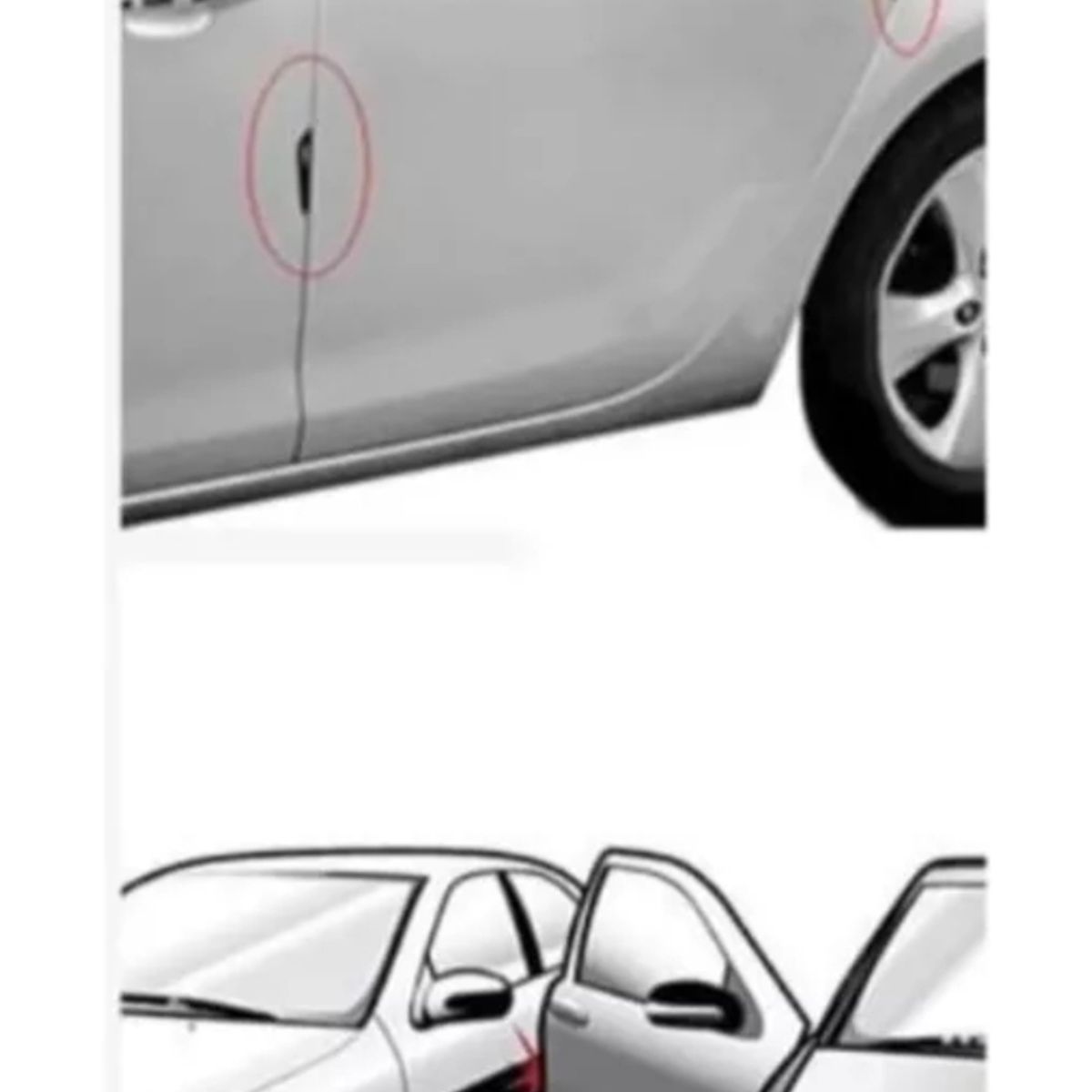 GENERICO - Tope Protector de puertas para vehículos 4 pieza