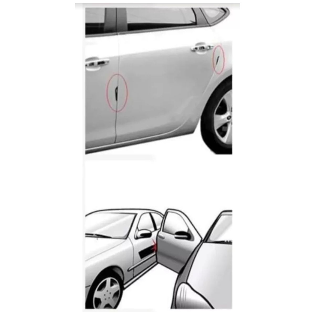 GENERICO - Tope Protector de puertas para vehículos 4 pieza