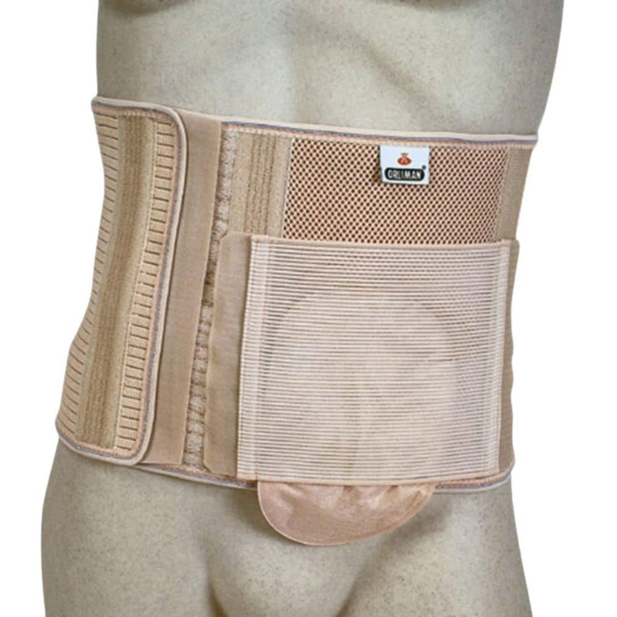 ORLIMAN - Faja abdominal para ostomizados - orificio recortable - Beige - XL